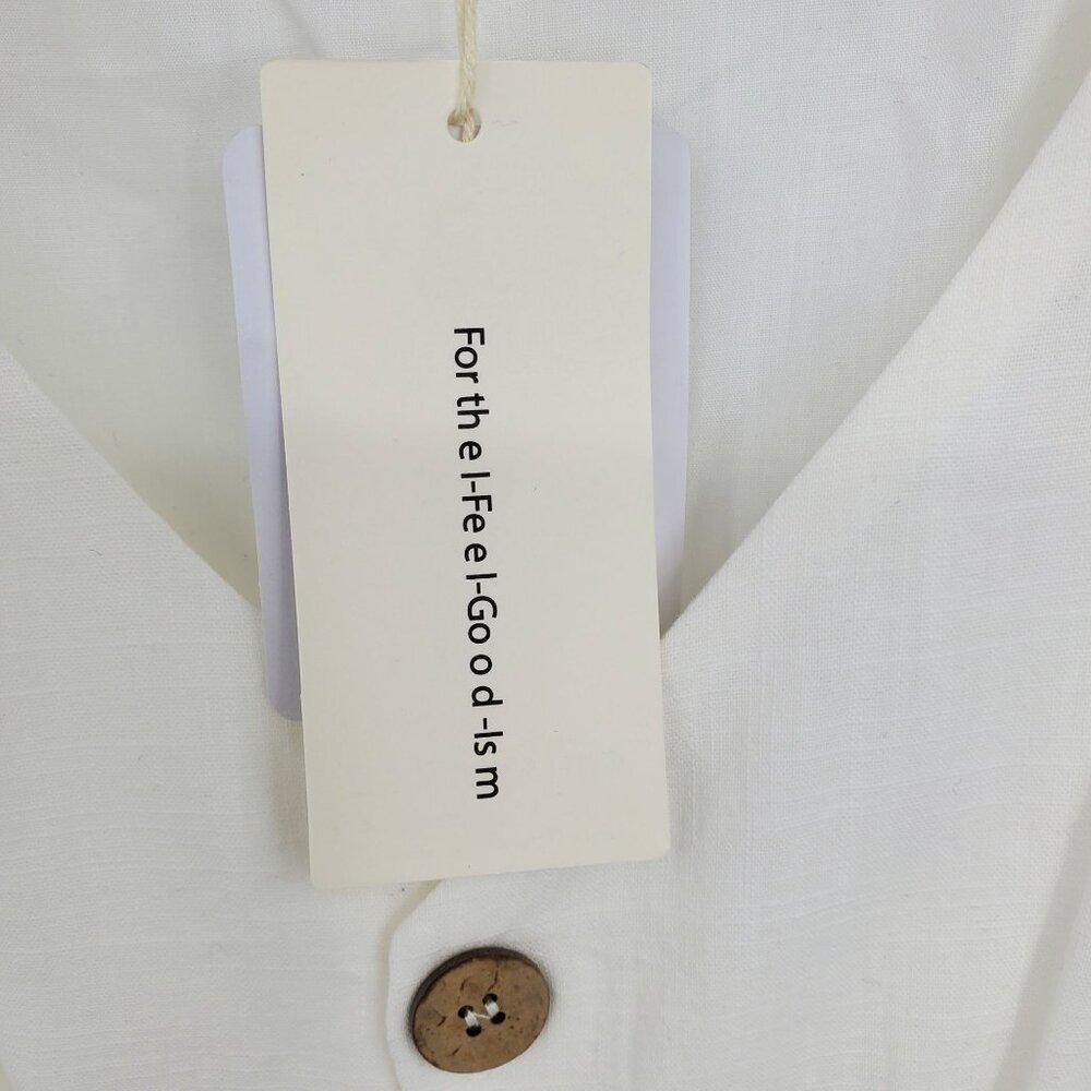 NWT Commense‎ Cotton Linen Blend Button Boho Beac… - image 4